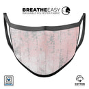 Pastel Coral Distressed Wood - Made in USA Mouth Cover Unisex Anti-Dust Cotton Blend Reusable & Washable Face Mask with Adjustable Sizing for Adult or Child