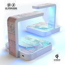 Pastel Coral Distressed Wood UV Germicidal Sanitizing Sterilizing Wireless Smart Phone Screen Cleaner + Charging Station