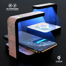 Pastel Coral Distressed Wood UV Germicidal Sanitizing Sterilizing Wireless Smart Phone Screen Cleaner + Charging Station