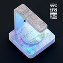 Pastel Coral Distressed Wood UV Germicidal Sanitizing Sterilizing Wireless Smart Phone Screen Cleaner + Charging Station