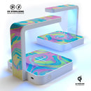Pastel Minimalistic Acrylic Swirl V1 UV Germicidal Sanitizing Sterilizing Wireless Smart Phone Screen Cleaner + Charging Station