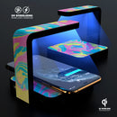 Pastel Minimalistic Acrylic Swirl V1 UV Germicidal Sanitizing Sterilizing Wireless Smart Phone Screen Cleaner + Charging Station