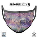 Pastel Minimalistic Acrylic Swirl V2 - Made in USA Mouth Cover Unisex Anti-Dust Cotton Blend Reusable & Washable Face Mask with Adjustable Sizing for Adult or Child