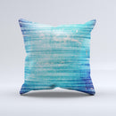 Patchy Folded Vibrant Blue Paint ink-Fuzed Decorative Throw Pillow