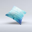 Patchy Folded Vibrant Blue Paint ink-Fuzed Decorative Throw Pillow