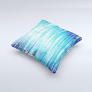Patchy Folded Vibrant Blue Paint ink-Fuzed Decorative Throw Pillow