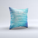 Patchy Folded Vibrant Blue Paint ink-Fuzed Decorative Throw Pillow