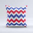 Patriotic Chevron Pattern Ink-Fuzed Decorative Throw Pillow