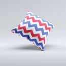 Patriotic Chevron Pattern Ink-Fuzed Decorative Throw Pillow