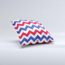 Patriotic Chevron Pattern Ink-Fuzed Decorative Throw Pillow