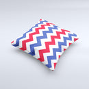 Patriotic Chevron Pattern Ink-Fuzed Decorative Throw Pillow