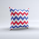 Patriotic Chevron Pattern Ink-Fuzed Decorative Throw Pillow