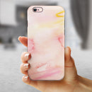 Peach Absorbed Watercolor Texture iPhone 6/6s or 6/6s Plus 2-Piece Hybrid INK-Fuzed Case