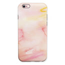 Peach Absorbed Watercolor Texture iPhone 6/6s or 6/6s Plus 2-Piece Hybrid INK-Fuzed Case