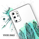 Pen & Watercolor Feathers - Premium Vinyl Skin Decal for Samsung Galaxy S25 Ultra, S24, S23, S22 & All Galaxy S Models