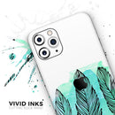 Pen & Watercolor Feathers - Vinyl Skin Wrap for iPhone 17 Pro Max, 17 Pro, 17 Air, 17, 16 & All Models — Soft Matte or Ultra Gloss