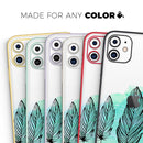 Pen & Watercolor Feathers - Vinyl Skin Wrap for iPhone 17 Pro Max, 17 Pro, 17 Air, 17, 16 & All Models — Soft Matte or Ultra Gloss