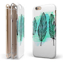 Pen & Watercolor Feathers iPhone 6/6s or 6/6s Plus 2-Piece Hybrid INK-Fuzed Case