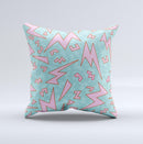 The 90's Zig Zag ink-Fuzed Decorative Throw Pillow