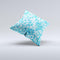 Abstarct Blue Triangular Cubes Ink-Fuzed Decorative Throw Pillow
