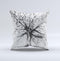 The Abstract Black and White WaterColor Vivid Tree ink-Fuzed Decorative Throw Pillow