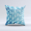 Abstract Blue Cubed Ink-Fuzed Decorative Throw Pillow