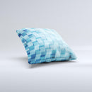 Abstract Blue Cubed Ink-Fuzed Decorative Throw Pillow
