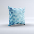 Abstract Blue Cubed Ink-Fuzed Decorative Throw Pillow