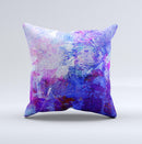 Abstract Blue & Pink Surface Ink-Fuzed Decorative Throw Pillow