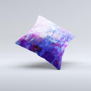 Abstract Blue & Pink Surface Ink-Fuzed Decorative Throw Pillow