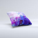 Abstract Blue & Pink Surface Ink-Fuzed Decorative Throw Pillow