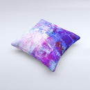 Abstract Blue & Pink Surface Ink-Fuzed Decorative Throw Pillow