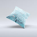 Abstract Blue Vector Seamless Cloud Pattern  Ink-Fuzed Decorative Throw Pillow