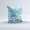 Abstract Blue Vector Seamless Cloud Pattern  Ink-Fuzed Decorative Throw Pillow