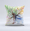 The Abstract Colorful WaterColor Vivid Tree ink-Fuzed Decorative Throw Pillow
