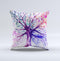 The Abstract Colorful WaterColor Vivid Tree V2 ink-Fuzed Decorative Throw Pillow