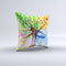 The Abstract Colorful WaterColor Vivid Tree V3 ink-Fuzed Decorative Throw Pillow