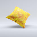Abstract Fall Leaves Ink-Fuzed Decorative Throw Pillow