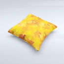 Abstract Fall Leaves Ink-Fuzed Decorative Throw Pillow