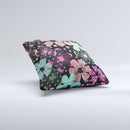 Abstract Flower Arrangement Ink-Fuzed Decorative Throw Pillow