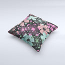 Abstract Flower Arrangement Ink-Fuzed Decorative Throw Pillow