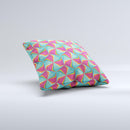 Abstract Opened Green & Pink Cubes Ink-Fuzed Decorative Throw Pillow