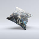 Abstract Shattered Crystal Pattern Ink-Fuzed Decorative Throw Pillow