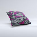 Abstract Striped Vibrant Trangles Ink-Fuzed Decorative Throw Pillow