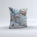 Abstract Subtle Toned Floral Strokes Ink-Fuzed Decorative Throw Pillow