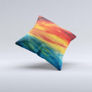 Abstract Sunset Painting Ink-Fuzed Decorative Throw Pillow
