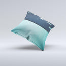 Abstract Swirled Two Toned Green with Birds Ink-Fuzed Decorative Throw Pillow