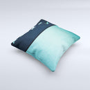 Abstract Swirled Two Toned Green with Birds Ink-Fuzed Decorative Throw Pillow