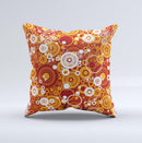 Abstract Vector Gold & White Circle Swirls Ink-Fuzed Decorative Throw Pillow