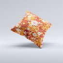 Abstract Vector Gold & White Circle Swirls Ink-Fuzed Decorative Throw Pillow